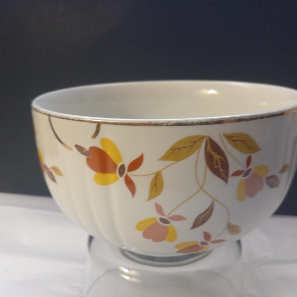 Vintage Halls Superior China Jewel Tea Autumn Leaf Mixing Serving Bowl MCM USA